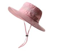 ZSHDLHLS Casquette Chapeau De Seau Pliable pour Femmes Largeur Protection Solaire Mesh Brepwable Place Fishing Outdoor Hat avec Ponytail Hole-Rose