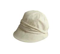 ZSHDLHLS Casquette Coton Lin Plissé des Femmes Plissées Chapeau De Godet Petit Bord D'été Résistant À Un Artiste Rétro Bassin Dames Bérets-Kaki Peu Profond-55-58 Cm