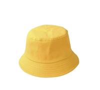 ZSHDLHLS Casquette Coton Summer Foldable Bucket Hat Unisexe Femmes Extérieur Suncreen Chapeau Solaire Couleur De Pêche Basin Men-Jaune-Enfant (52-54 Cm)
