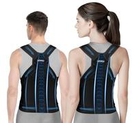 zshequ Ceinture de soutien dorsal correcteur de posture femme : ceinture correctrice de posture pour homme - correcteur de soutien dorsal réglable - ceinture dorsale pour épaules et cou - noir S