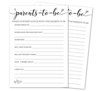 ZSHFMY Jeux de fête prénatale, conseils pour les parents - Idées de révélation du sexe pour l'annonce de bébé, jeux de fête, minimalisme blanc, 25 cartes de jeu, cadeaux amusants pour fête prénatale,