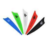 ZSHJG 100Pcs Plumes de Chasse en Plastique 2" 3" 4 Pouces Fletching Vanes en Plastique pour Les Flèches de Bricolage (Blanc, 2 Pouce)