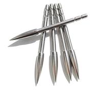 ZSHJG 12pcs Tir à l'arc Pointe de flèche Insert de Chasse Pointe de flèche Broadhead de Pratique Pointe en Acier Inoxydable pour Arbre de Flèche ID 4.2mm (120grain)