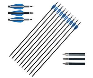 ZSHJG 30 Pouces Flèches en Aluminium pour Le tir à l'arc Spine 300 Tir à l'arc Aluminium Flèches de Chasse pour des Arcs Composés De Recurve (6Pcs)