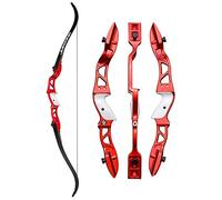 ZSHJG 66" Arc Recourbé de Takedown et Kit tir à l'arc pour Adultes 24-36 lbs Riser en Alliage d'aluminium avec des flèches en Carbone Chasse Longbow Set (Rouge, 24lbs)