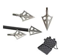 ZSHJG 6pcs Pointe de Flèche de Tir à l'arc 106 Grains 3 Lames Broadheads Flèche Conseils Têtes de Flèche pour la Chasse Arc et flèches (Pointe de flèche + boîte)