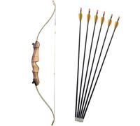 ZSHJG Jeu d'arc et de flèche Ensemble Arc Recourbé de Takedown et tir à l'arc Arc 18lbs-20lbs Arc Droit Takedown Arc Long avec 6pcs Flèches en Fibre de Verre (20lbs)