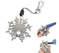 ZSHJG Outil Multifonction Flocon de Neige de Tir à l'arc 21 en 1 Outil de Réparation de Flèche de tir à l'arc Clé Multifonctionnelle lé Portable Camping Multifonction Décapsuleur EDC Porte-clés