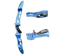 ZSHJG Poignée d'arc Classique Arc Recourbé Poignée en Alliage d'aluminium Poignées d'arc 25" de Takedown ILF Droitier pour Le tir à l'arc Tir à la Cible Accessoires de Chasse (Bleu)
