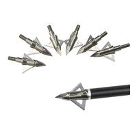 ZSHJG Tir à l'arc 3 Sharp Lame Fixe Broadheads 100 Grains Chasse Pointes de Flèches Boulons pour Arbalète Arc Composé (12Pcs)
