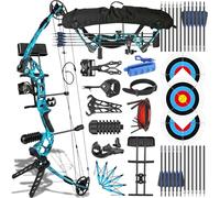 ZSHJGJR Ensemble Arc à poulies 34 Pouces Kit Arc Compound 40 Livres Tir à l'arc Arc de Chasse Adulte Set de Arc a poulies Sac avec Accessoires Débutant Plein air