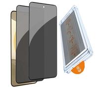 ZSHMJMJ Lot de 2 films protecteurs d'écran anti-espion pour Samsung Galaxy S24 Plus, en verre trempé anti-espion à 28° avec kit de retrait de poussière auto-aligné, support de déverrouillage