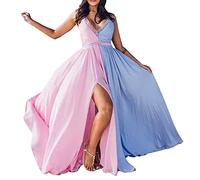 Zshosam Robe longue d'hiver en dentelle bleue pour femme - Robe de maternité - Pour séance photo - Noir, Tac01 Rose, S