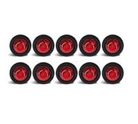 ZSHYTWE Clignotant Lot 10 Feux Clignotants Ronds À 3 LED Feux D'arrêt Et Gabarit Latéraux Pour Voiture Camion Remorque Fourgonnette Bus Bateau Indicateur(Rouge)