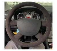 ZSHYTWE Couvre Volant Housse De Volant De Voiture en Daim pour Ford, pour Kuga 2008 - 2011, pour Focus 2 2005-2011, pour C-Max 2007-2010, pour Transit Couvre Volant Voiture(Fil Noir)