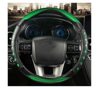 ZSHYTWE Couvre Volant Voiture Housse De Volant en Cuir Et Fibre De Carbone pour Toyota pour Fortuner 2016-2021 pour Hilux 2015-2022, Accessoires Automobiles Volant De Voiture(Vert)