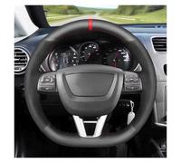 ZSHYTWE Couvre Volant Voiture Housse De Volant en Noir pour Seat pour Leon (FR | pour Cupra) MK2 1P 2009-2012 pour Toledo 2012-2014 pour Alhambra 2010-2015 Volant De Voiture(Red Thread)