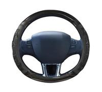 ZSHYTWE Couvre Volant Voiture pour Peugeot 208 208 GT E208 I II 2012~2023 Housse De Volant De Voiture Gel De Silice Cuir PU Accessoires Automobiles Antidérapants Volant De Voiture(A-Black)