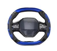 ZSHYTWE Couvre Volant Voiture pour Peugeot 208 208 GT E208 I II 2012~2023 Housse De Volant De Voiture Gel De Silice Cuir PU Accessoires Automobiles Antidérapants Volant De Voiture(B-Blue)