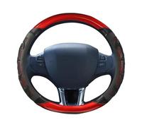 ZSHYTWE Couvre Volant Voiture pour Peugeot 208 208 GT E208 I II 2012~2023 Housse De Volant De Voiture Gel De Silice Cuir PU Accessoires Automobiles Antidérapants Volant De Voiture(A-Red-Black)