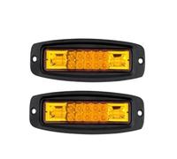 ZSHYTWE Feux freinage Barre Lumineuse Travail À LED Encastrée 7 Pouces Feu Route Ambré Faisceau Large Recul Pare-chocs 12/24V Remorque Pour Cargo(2pcs Amber Light)