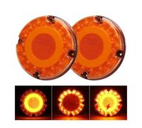 ZSHYTWE Feux freinage Feu Arrière LED Rond 7 Pouces 12/24V Anneau Halo Feu Freinage Position Latéral Stroboscopique Étanche Bus Pick-up Tout-terrain Grue Camping-car(2pcs Yellow Light)