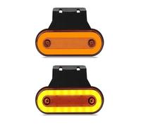 ZSHYTWE Feux freinage Feu Arrière Réflecteur Universel Pour Remorque 12/24V LED Indicateur De Freinage Feu Gabarit Latéral Jaune Clignotants Pare-chocs(2pcs Yellow Light)