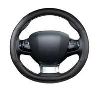 ZSHYTWE Housse De Volant pour Peugeot 308 2014-2020 II T9 308 SW 308 CC Housse Volant Voiture Fibre Carbone + Accessoires D'intérieur Voiture Cuir PU Couvre de Volant(Noir)