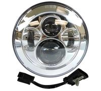 ZSHYTWE Phare Moto Phare Moto À Projecteur LED + Feux Croisement Antibrouillard 4 1/2 pour Touring pour Electra pour Glide Support Phare 7 Pouces LED Phares Avant(7 inch Chrome A)