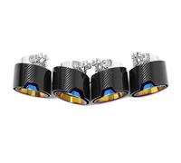 ZSHYTWE Tuyau d'Échappement 4 Embouts D'échappement Aspect Carbone pour BMW pour M2 pour M3 pour M4 G80 G82 G83 G87 Tuyaux Système D'échappement Buse D'embout Silencieux Embout D'échappement(Bleu)