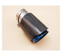 ZSHYTWE Tuyau d'Échappement Embout De Silencieux D'échappement Universel en Carbone Brillant Droit en Acier Inoxydable Bleu Embout D'échappement(51MM in 101MM Out)