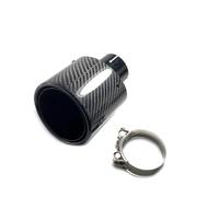 ZSHYTWE Tuyau d'Échappement Embouts D'échappement Ovales Inclinés en Carbone Noir Brillant pour Silencieux Universels en Carbone Embout D'échappement(86MM-130MM)