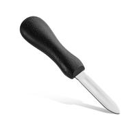 Zsirue Couteau à huîtres de style New Haven de 7 cm avec poignée antidérapante en polyéthylène, ouvre-fruits de mer (noir)