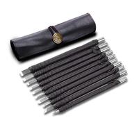 ZSjing Kit Professionnel de Sculpture sur Pierre en Acier au tungstène, Ensemble d'outils à Main, ciseau, Gravure sur Bois, Lame de Coupe for Joint de Pierre, 10 pièces