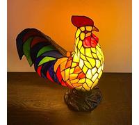 ZSJSM 16 Pouces Belle Simulation de Style vitrée Animal Table Lampe enragée Verre Art Roonter Table Lumière de Bureau Décoration Décoration Lumière Night Light for Bedroom, Étude, Salon Double
