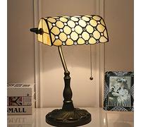 ZSJSM Belle Lampe de Table de banquier de Style en Verre