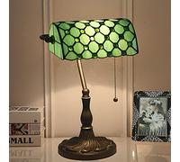 ZSJSM Belle Lampe de Table de banquier de Style en Verre