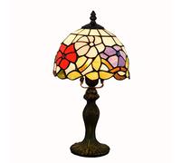 ZSJSM Belle Lampe de Table de Style en Verre Clair Rouge Rose Bleu Gloire Gloire Gloire enrage 8 Pouces Shade Zinc Base de Bureau LAMPRES ÉCLAIR