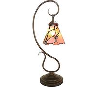 ZSJSM Belle Lampe en Verre Belle Lampes de Table en Verre tachés de la Teinture tachée des lumières de Chambre à Coucher LED E27 Rose Grape Lily Flower BURD
