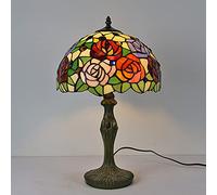 ZSJSM Belle Table de Lampe de Chevet en Verre , Chambre à Coucher Rose Lampe de Table de la Lampe tachée de la Lampe enragée Boho Livrage Victorian Chambre de Chambre à Coucher 45 * 30cm
