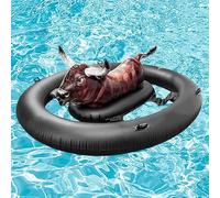 ZSJSM Bull Gonflable Pool Float Lounger, Adulte Emph Floating Row RealistForwighbight Mount, Children Water PouetSable Pouets épaissis en PVC Lounger avec des poignées - Radeau Amusant pour la