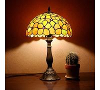 ZSJSM CheARDIDE Belle Lampe de Table en Verre, Style coloré Bohemian Bureau lisant Light Living Bedroom Coffee Bar Victorien Mémoire Sympathie décorative Vintage Handmade Type Double Le Confort