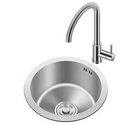 ZSJSM Évier de Barre en Acier Inoxydable Rond U2013 BOLL DE BOLL DE Grande CAPACITÉ DE SOIND Signe SOING pour Les cafés Pantries VR et salles de Bains U2013 Petit évier Parfait pour Les