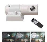 ZSJSM Horloge de Projection pour Chambre - Horloge de projecteur de Mur de Plafond avec télécommande, Projection LED rotative à 180 °, Conception analogique pour Le Salon