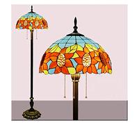 ZSJSM Lampadaires pour Salon Lampadaire Vitrail 3 Lumières Base Antique pour Salon Chevet Lecture Chambre Café Cadeaux Lampadaires (Color : F)