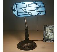 ZSJSM Lampe de banquier, Lampe Bleue Violette, Belle Lampe de Table en Verre en Verre, étude de Bureau de Lecture de Piano Accent bernar