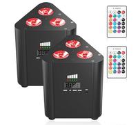 ZSJSM Les voyants LED RGBW Rechargeables avec DMX et télécommande, Sound Actived Strobe Teplighters for Indoor Stage, DJ Booth, Mariages, Fêtes, Église, Bar, événements de Festival Éclairage 2PCS