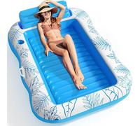 ZSJSM Pool Gonflable Pool Float Lounger, Lounge Floating Raft Toys, Pool Flots pour Couples pour Adultes avec Porte-Boissons, flottants flotteurs pour Les fêtes de l'eau d'été, Jours de Plage