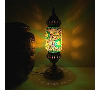ZSJSM Turkish Mosaic 4 "de Large de Large Lampe de Table à Main Lampe de Table Marocaine Lantern Lanterne Lumière Beau Style de lit en Verre Lampes de décoration de Chevet pour Le Salon