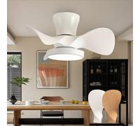 ZSJSM Ventilateur de Plafond Blanc avec lumières Réversibles à télécommande de lumière LED DC silencieuse réversible DC à 6 Vitesses Idéal pour la Chambre et Le Salon Conception Moderne Économie